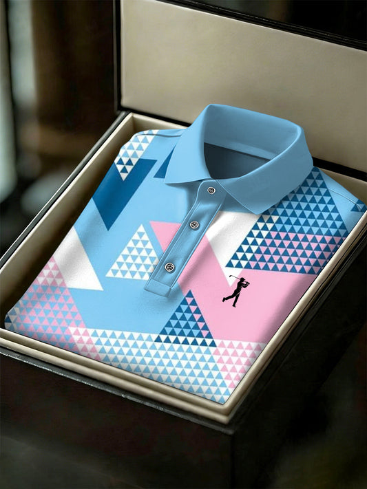 Férfi vintage üzleti stílus nyomtatott alkalmi póló