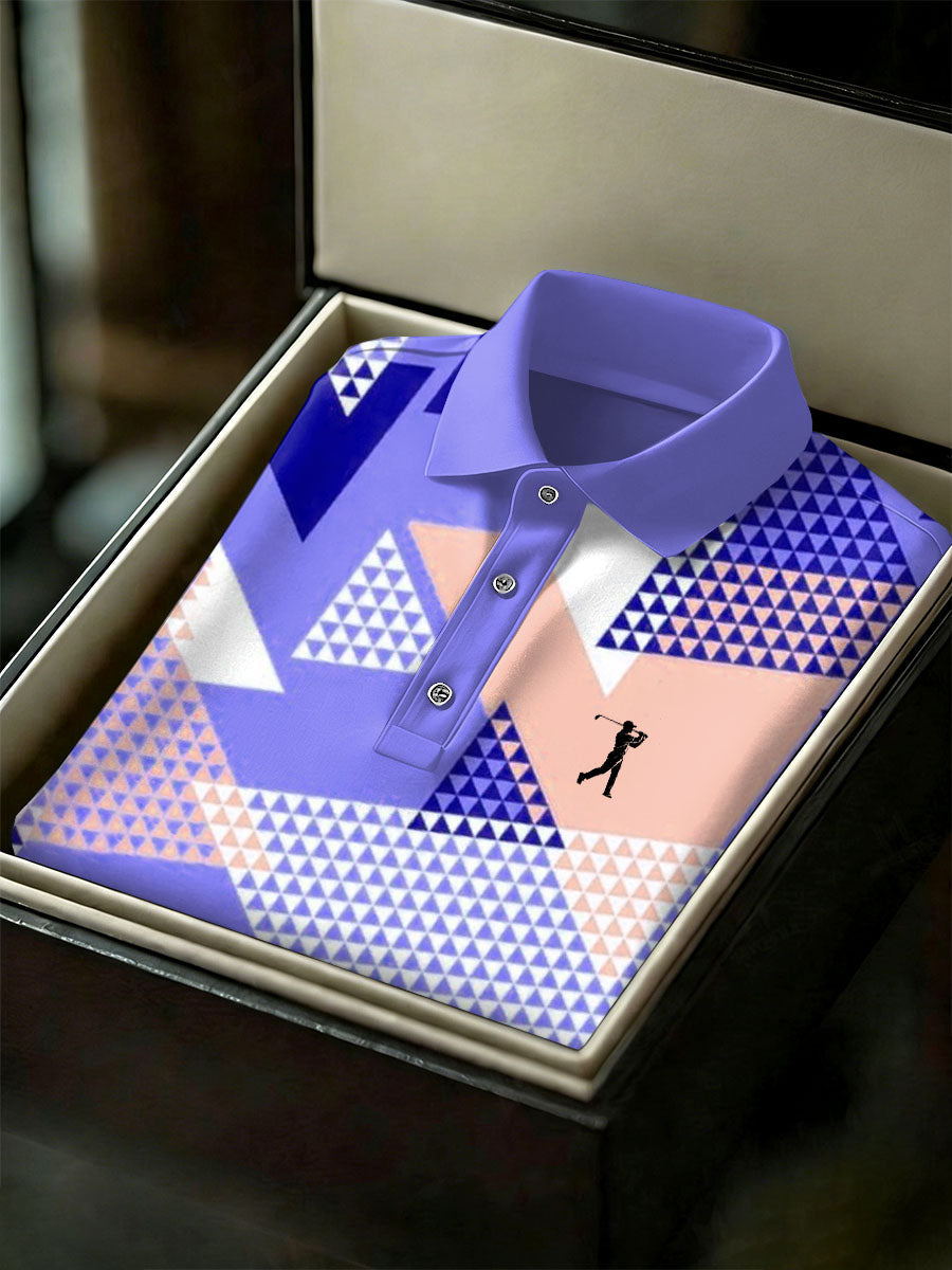 Férfi vintage üzleti stílus nyomtatott alkalmi póló