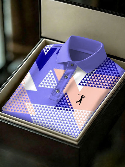 Férfi vintage üzleti stílus nyomtatott alkalmi póló