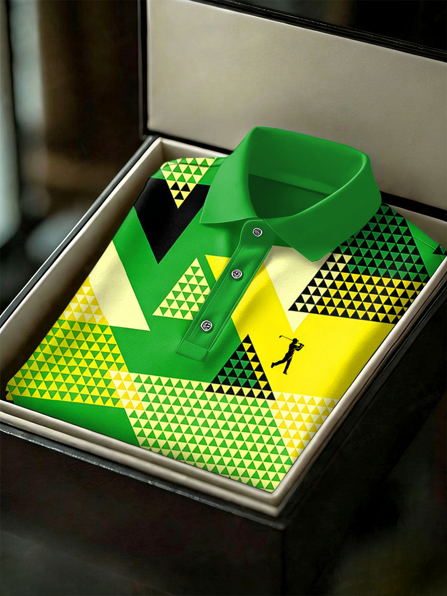 Férfi vintage üzleti stílus nyomtatott alkalmi póló