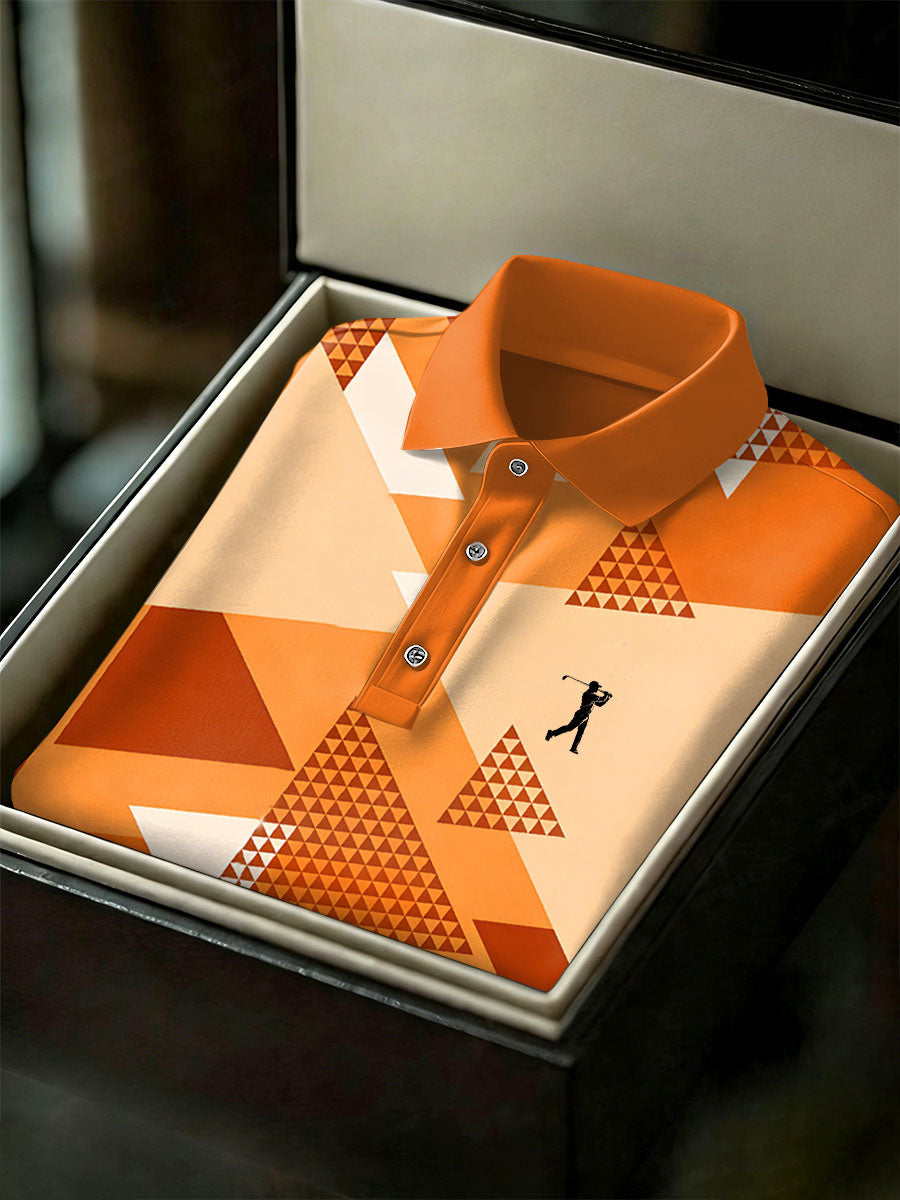 Férfi vintage üzleti stílus nyomtatott alkalmi póló