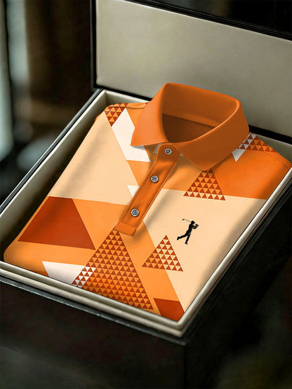 Férfi vintage üzleti stílus nyomtatott alkalmi póló