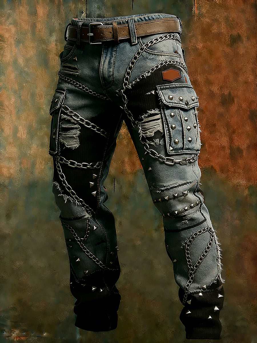 Férfi retro üzleti stílus alkalmi munka nadrág