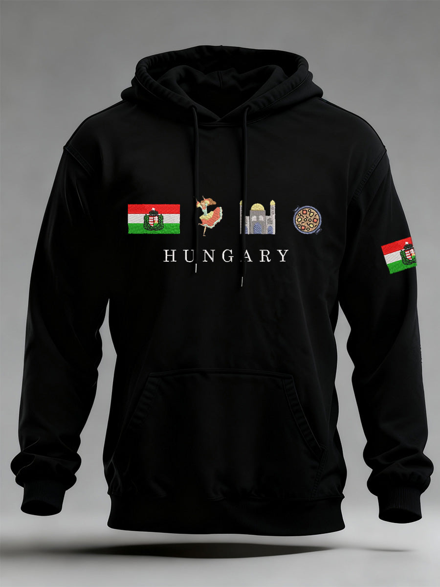 Férfi magyar zászló nyomtatás hosszú ujjú pulóver