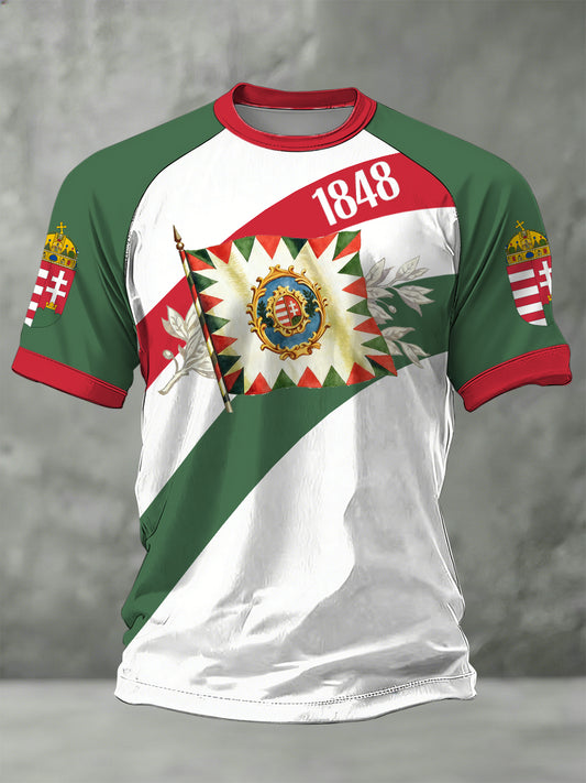 Férfi magyar stílusú nyomtatott póló