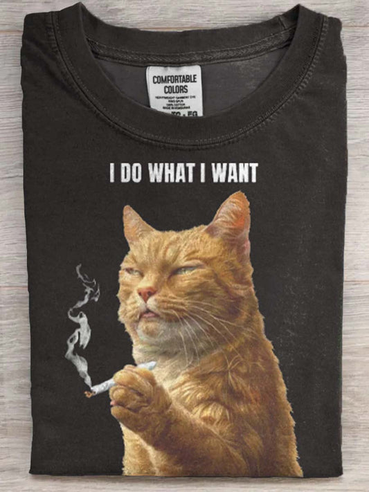 Csinálom, amit akarok macska nyomtatás alkalmi rövid ujjú póló