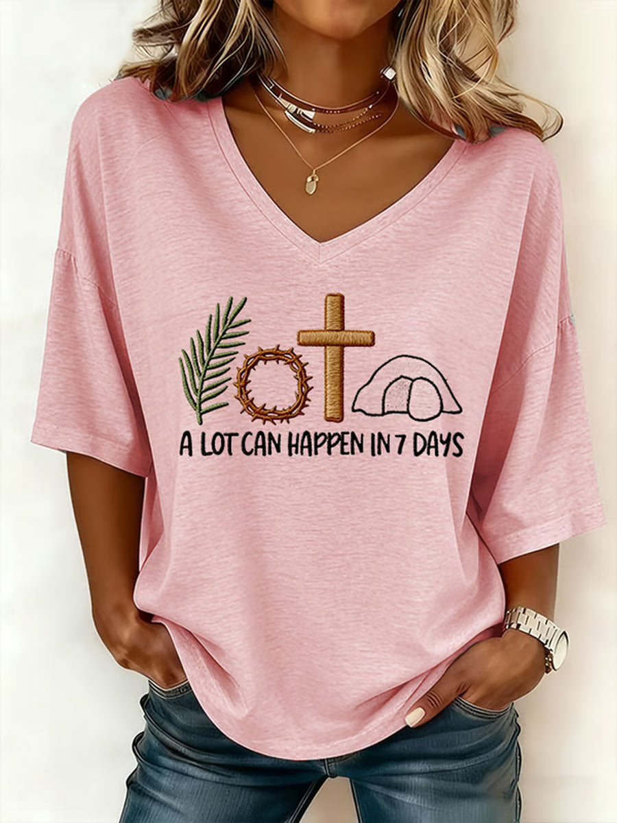 Női húsvéti nyuszi sok történhet 3 nap nyomtatott póló