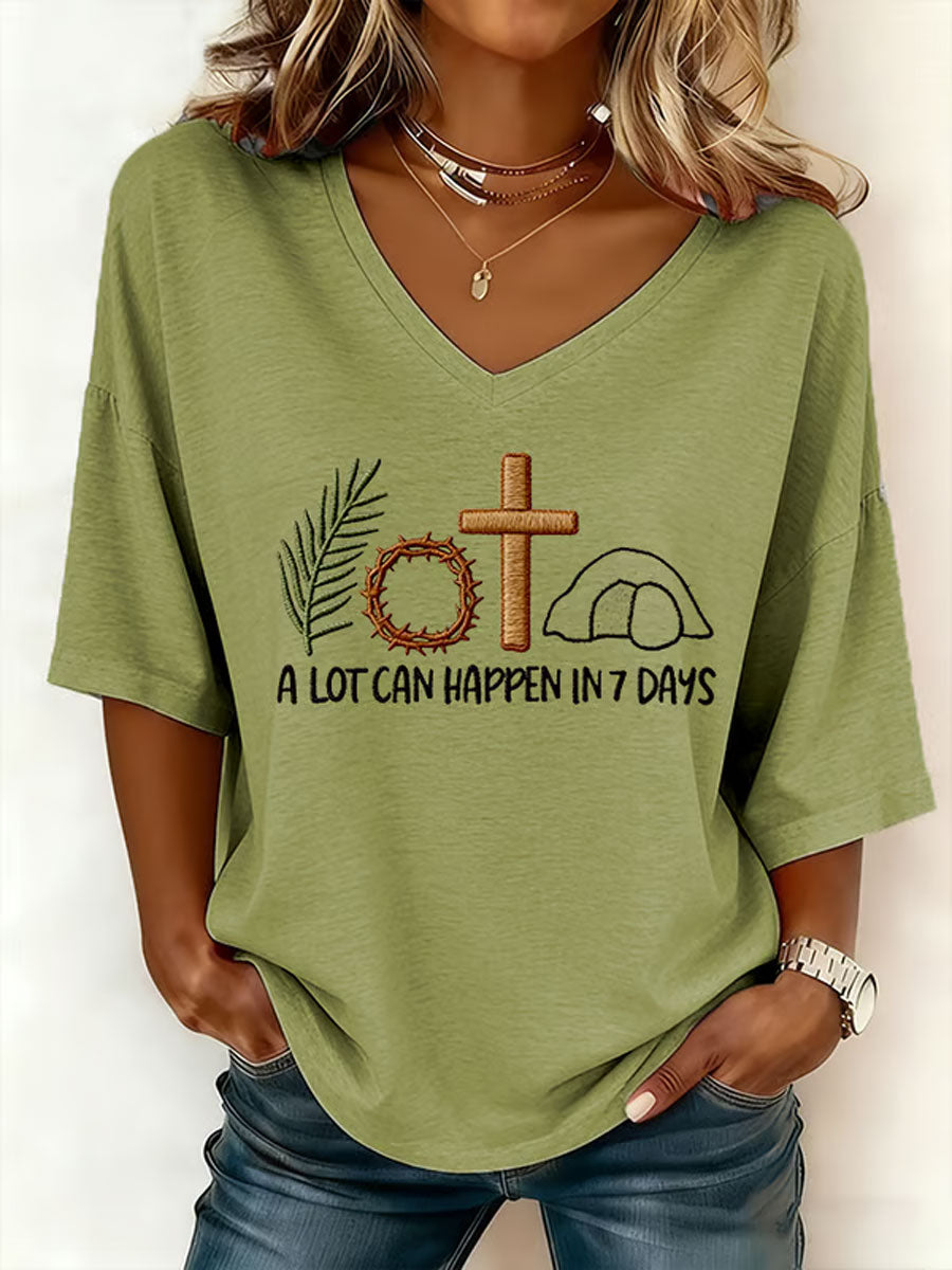 Női húsvéti nyuszi sok történhet 3 nap nyomtatott póló