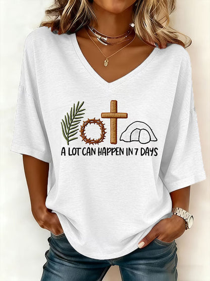 Női húsvéti nyuszi sok történhet 3 nap nyomtatott póló