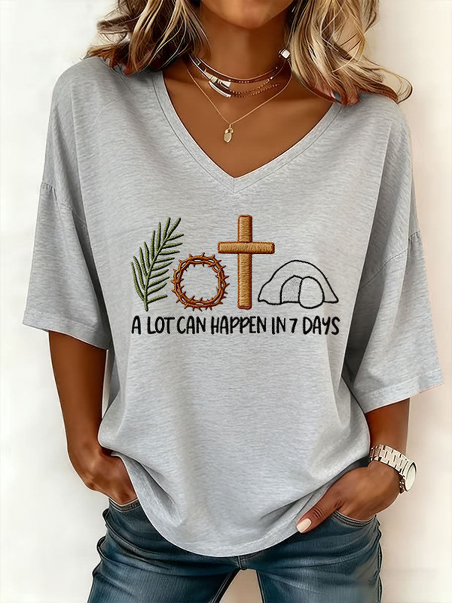 Női húsvéti nyuszi sok történhet 3 nap nyomtatott póló