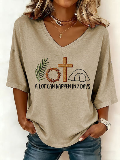 Női húsvéti nyuszi sok történhet 3 nap nyomtatott póló