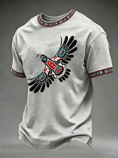 Men's Indigenous Totem Print Casual T-shirt