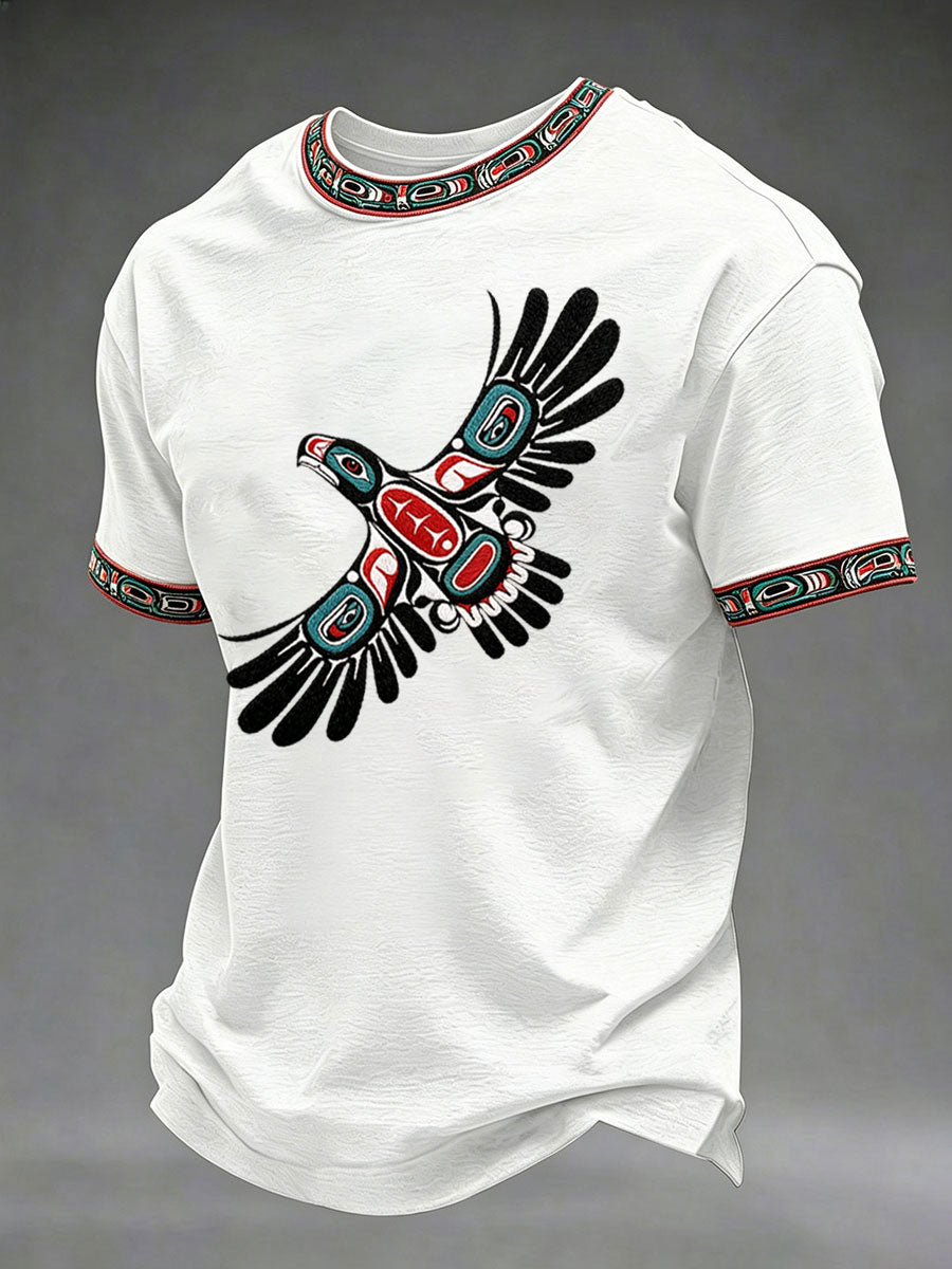 Men's Indigenous Totem Print Casual T-shirt
