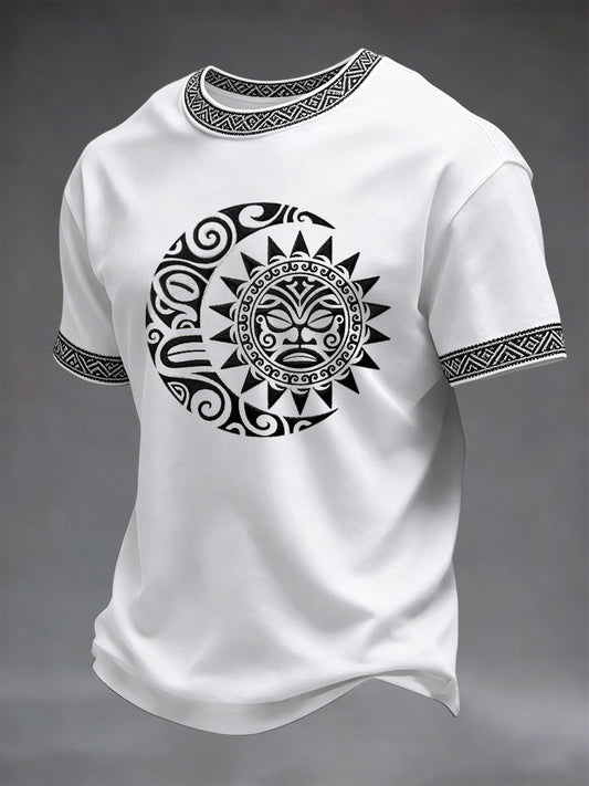 Vintage Native American Moon and Sun Totem Casual T-Shirt
