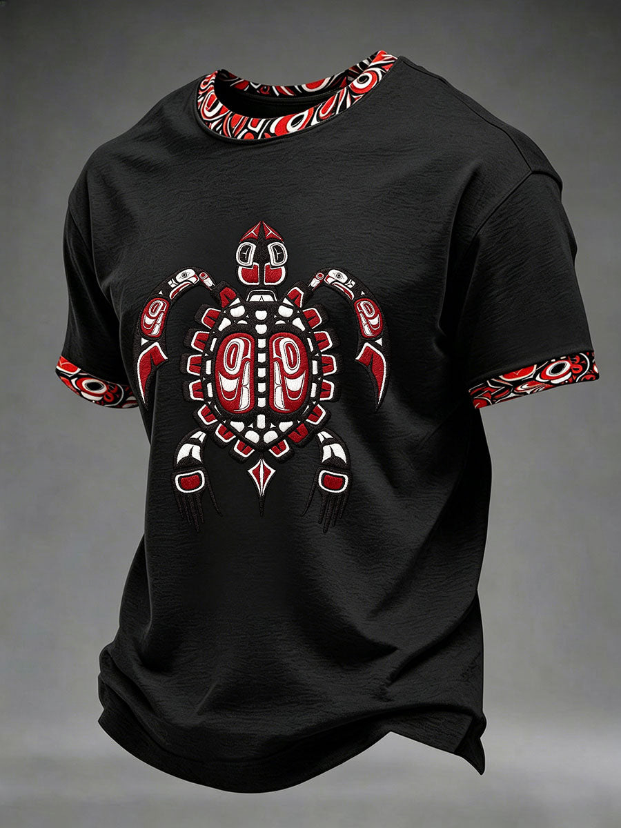 Men's Indigenous Totem Art Casual T-Shirt