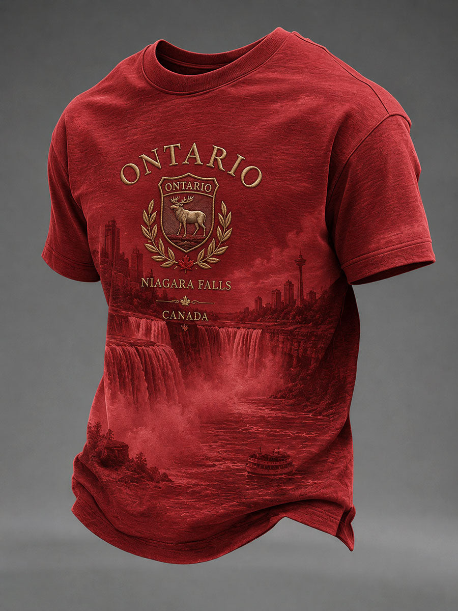 Men's Ontario Print Casual T-Shirt