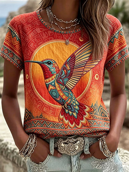Women's Native Hummingbird Art T-Shirts