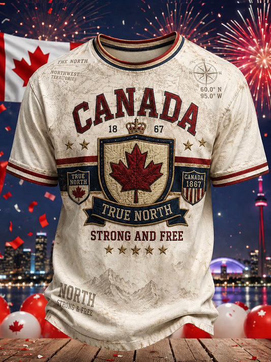 Men's True North Strong and Free Printed Casual T-Shirt