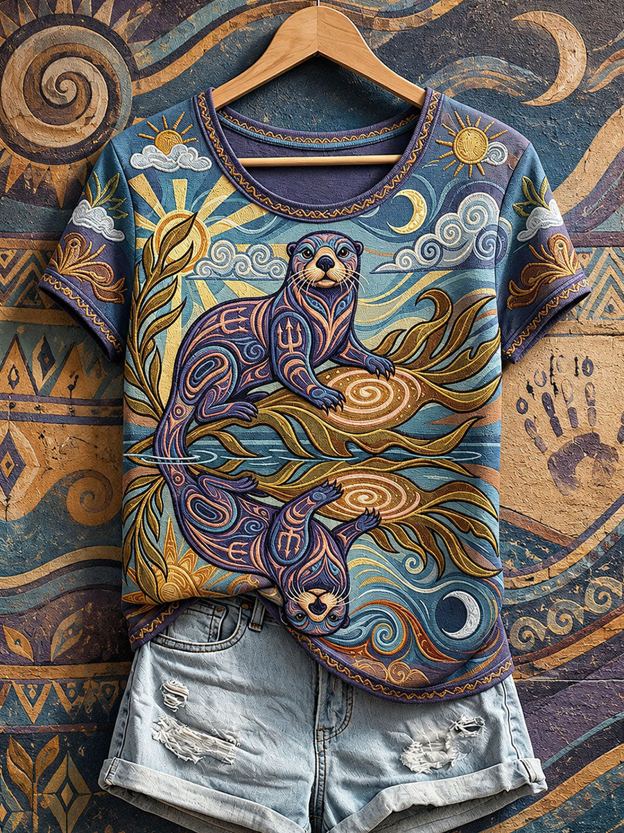Women's Native Otter Art T-Shirts