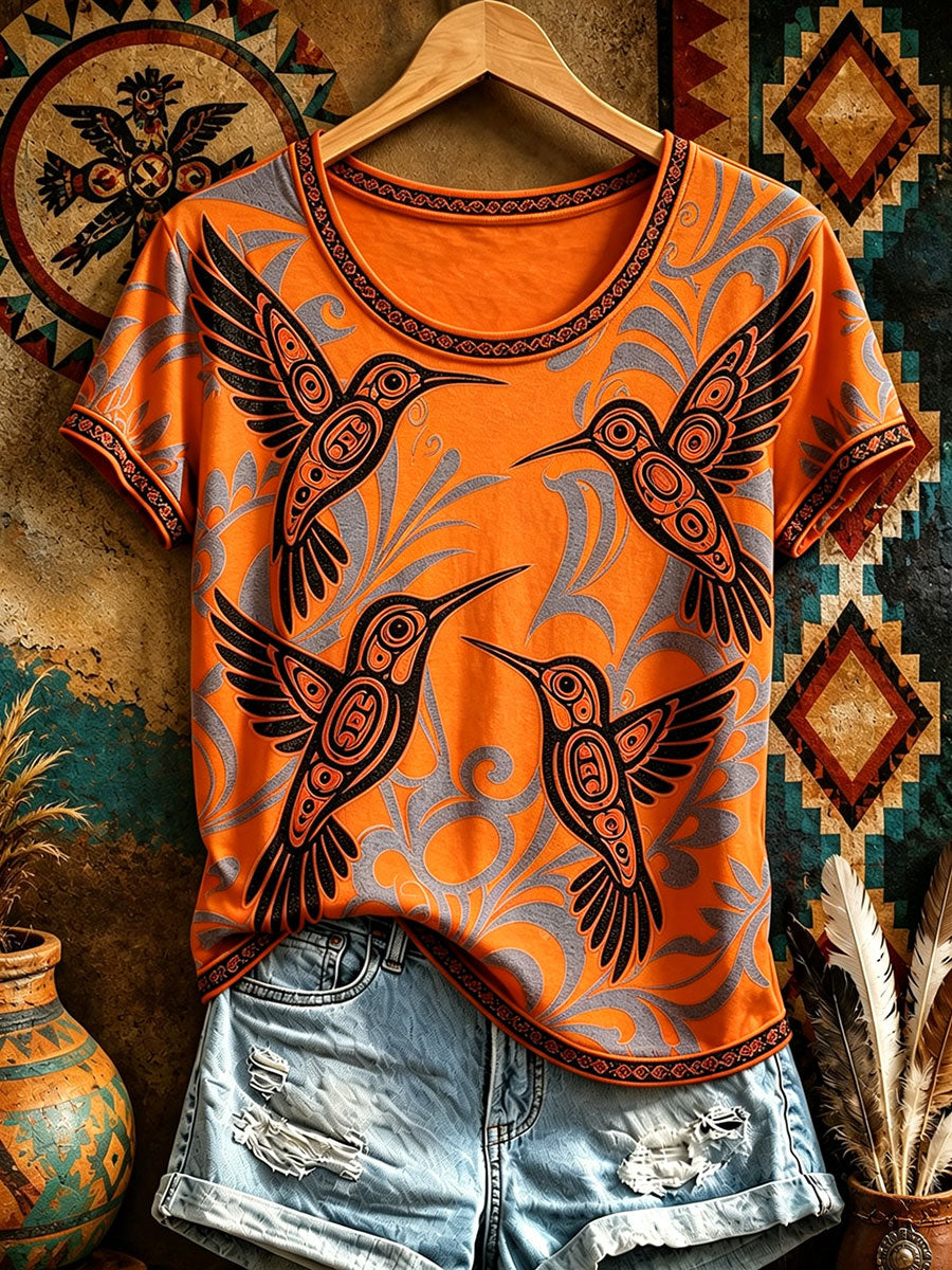 Women's Native Hummingbird Art T-Shirts