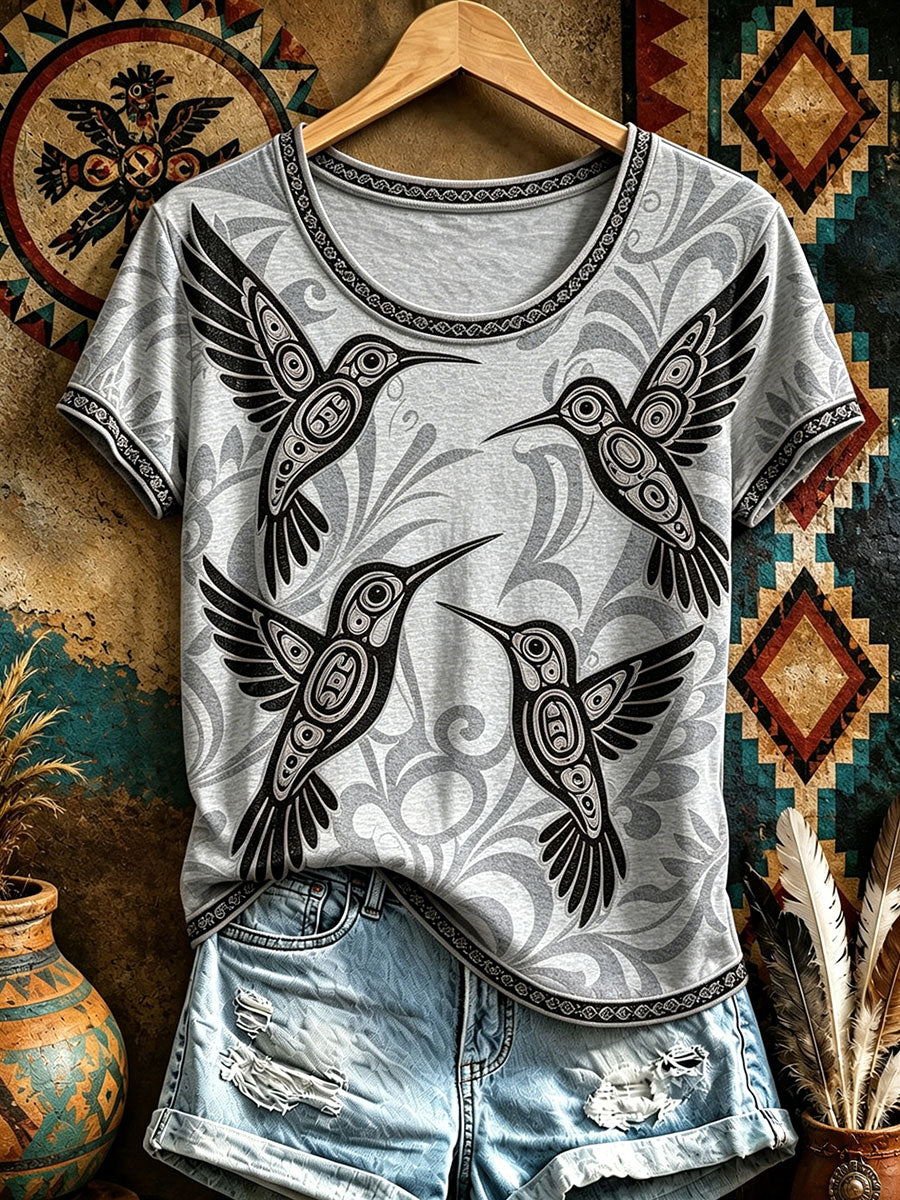 Women's Native Hummingbird Art T-Shirts