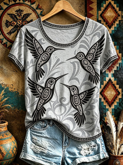 Women's Native Hummingbird Art T-Shirts