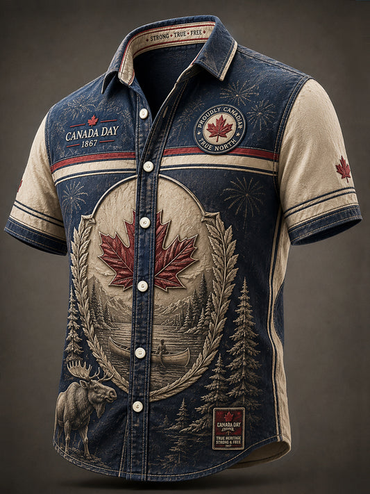 Retro Canada Day Commemorative Casual Shirt