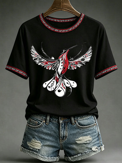 Women's Indigenous Art Print Casual T-Shirt