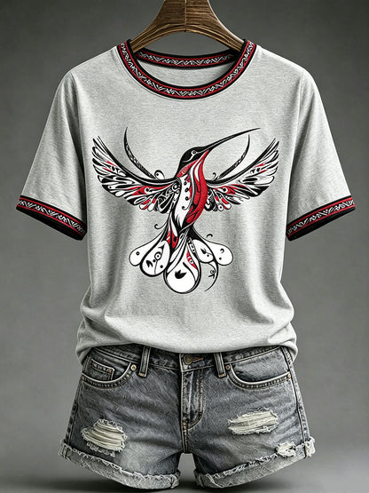Women's Indigenous Art Print Casual T-Shirt