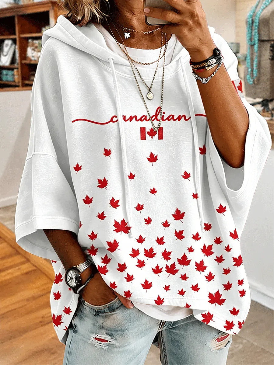 Women's Canada Print Casual Hoodie