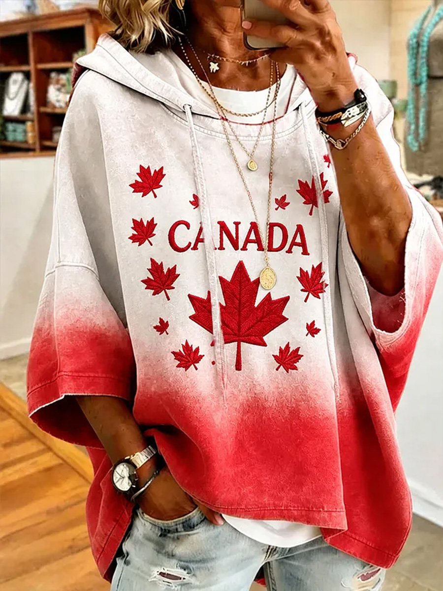 Women's Canada Print Casual Hoodie