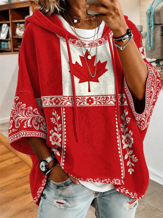 Women's Canada Print Casual Hoodie
