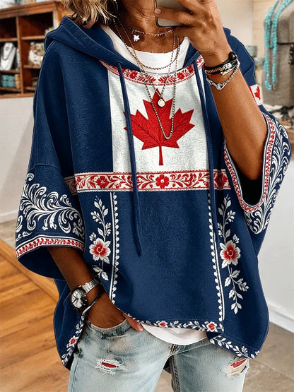 Women's Canada Print Casual Hoodie