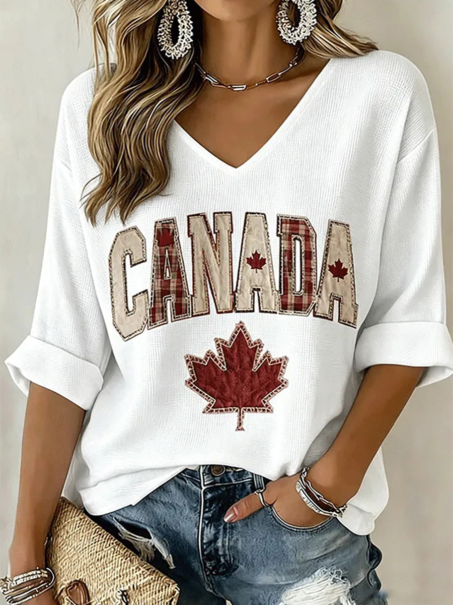 Women's Canada Print Casual T-Shirt