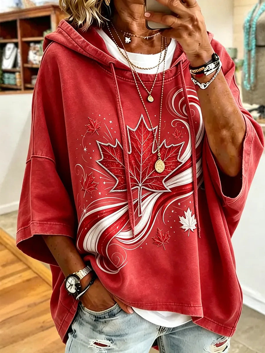 Women's Canada Print Casual Hoodie