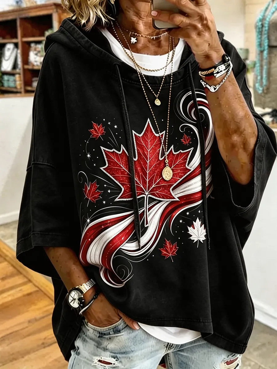 Women's Canada Print Casual Hoodie