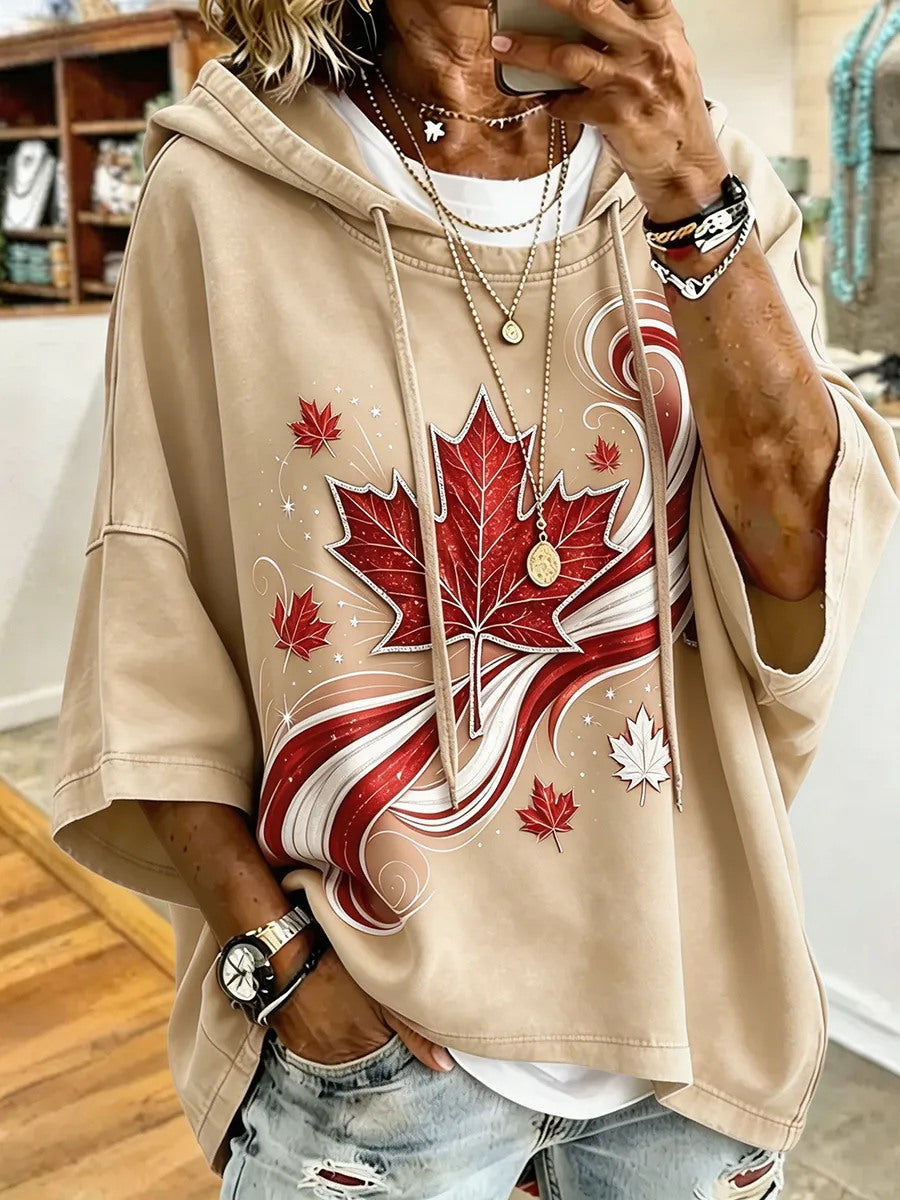 Women's Canada Print Casual Hoodie
