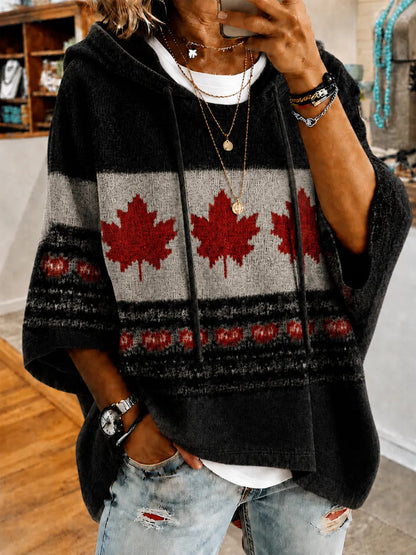 Women's Canada Print Casual Hoodie
