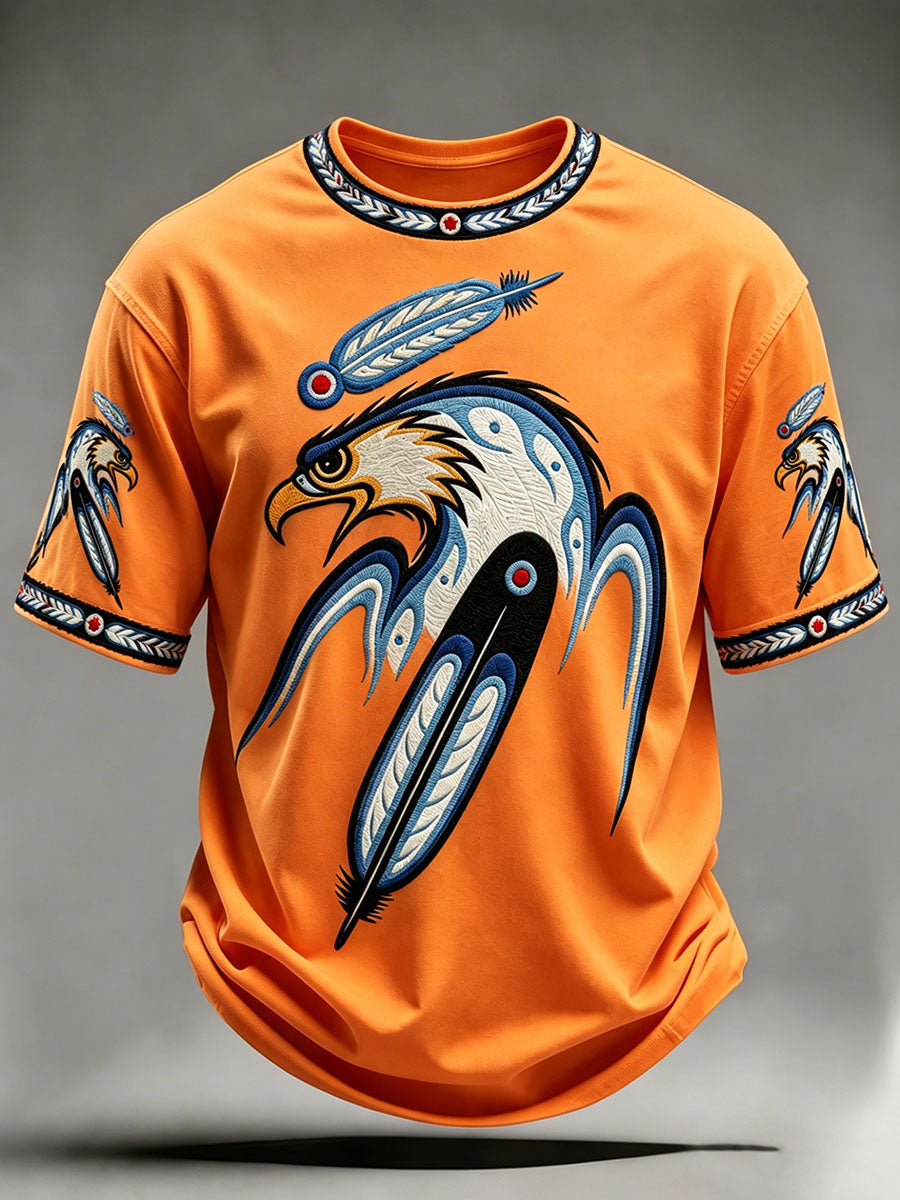 Men's Indigenous Art Print Casual T-Shirt