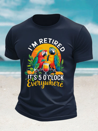 Men's Jimmy Buffett Day imitation cotton short-sleeved T-shirt