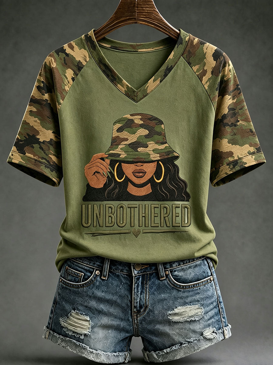 Women's Black Art V-Neck T-Shirts
