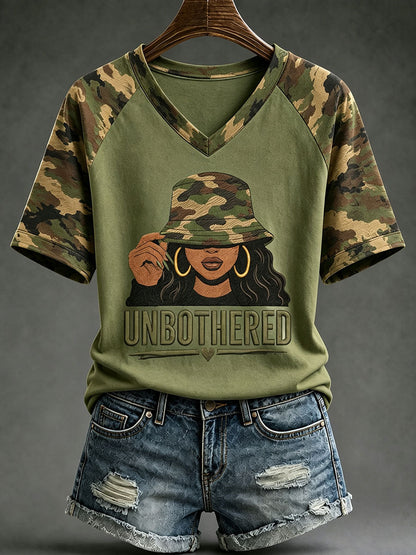 Women's Black Art V-Neck T-Shirts