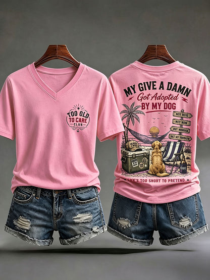 Men's 'my give a damn is broken' V-neck T-shirts