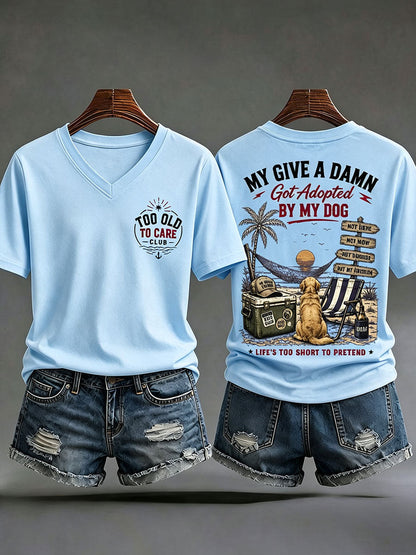 Men's 'my give a damn is broken' V-neck T-shirts