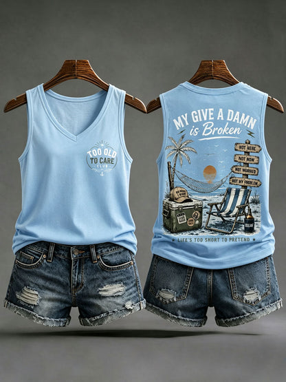Women’s 'my give a damn is broken' tank tops