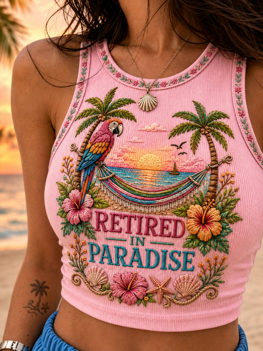 Women's Retired In Paradise Art Print Casual Vest