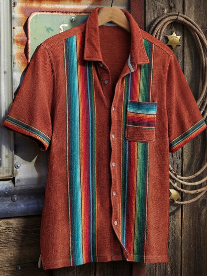Men's Retro Western Printed Cotton Shirt