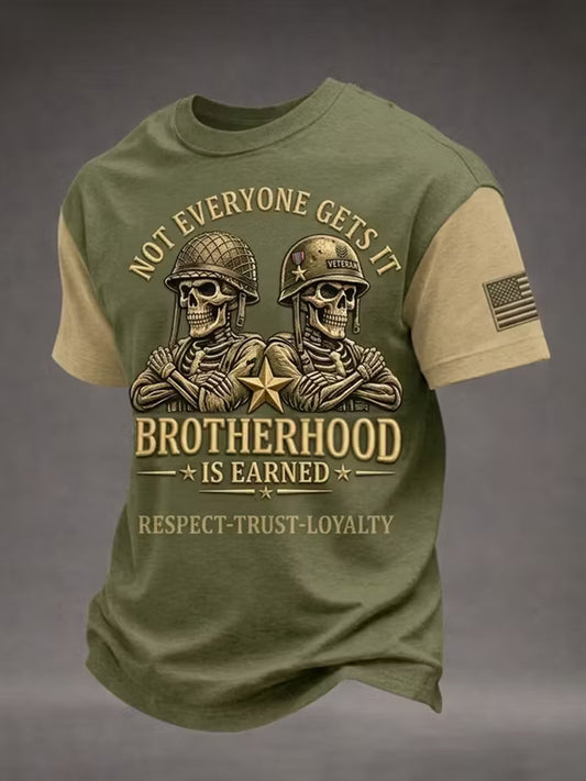Men's Retro Brotherhood Graphic Print Tee