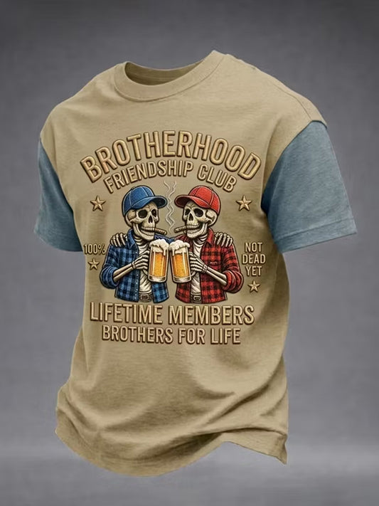 Men's Retro Brotherhood Graphic Print Tee