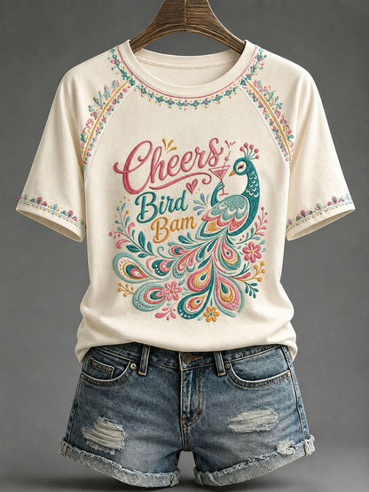Women's Mahjong Print Casual T-Shirt